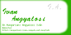 ivan angyalosi business card